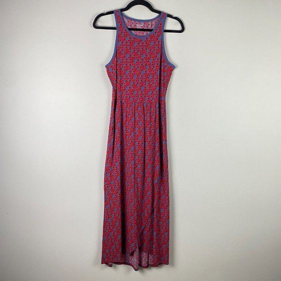 Toad&Co Red and Blue Floral Maxi Dress - Picture 1 of 13